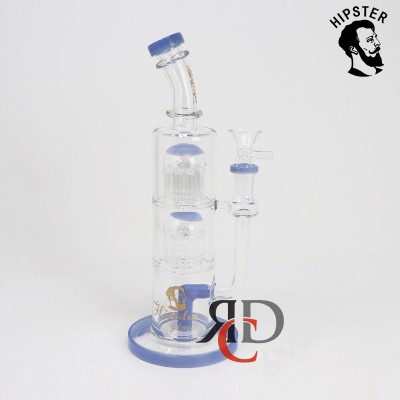 WATER PIPE HIPSTER DOUBLE LEVEL SHAVED 8 ARM TREE PERC WP3052